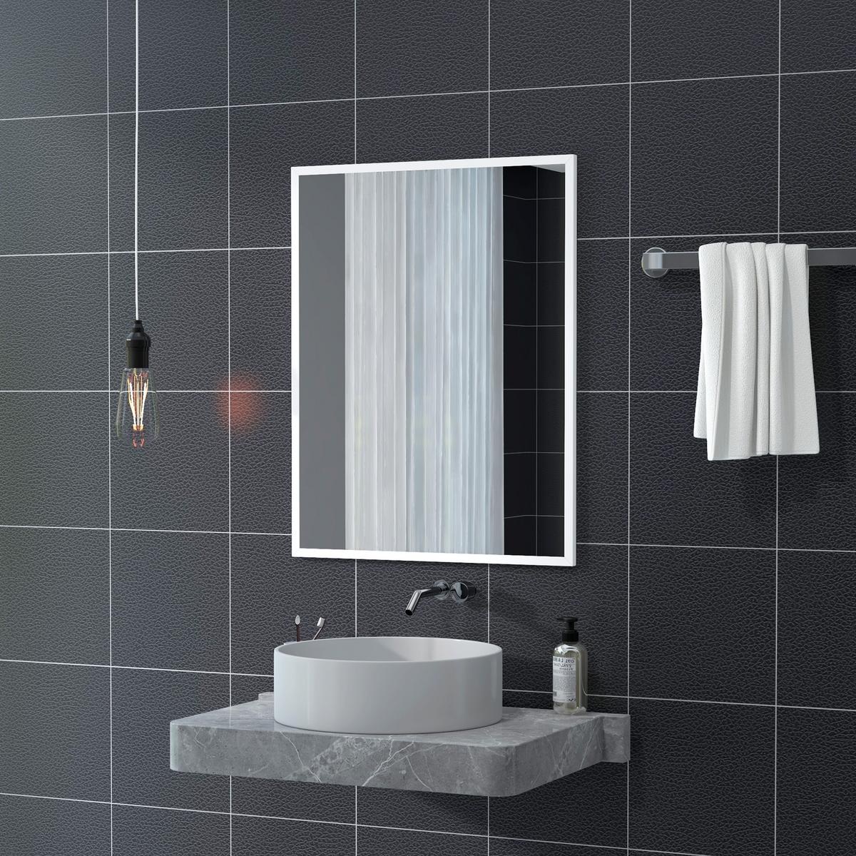 WANDSPIEGEL MDF Glas Weiß - Weiß, Holzwerkstoff (2/90/70cm) - HOMCOM