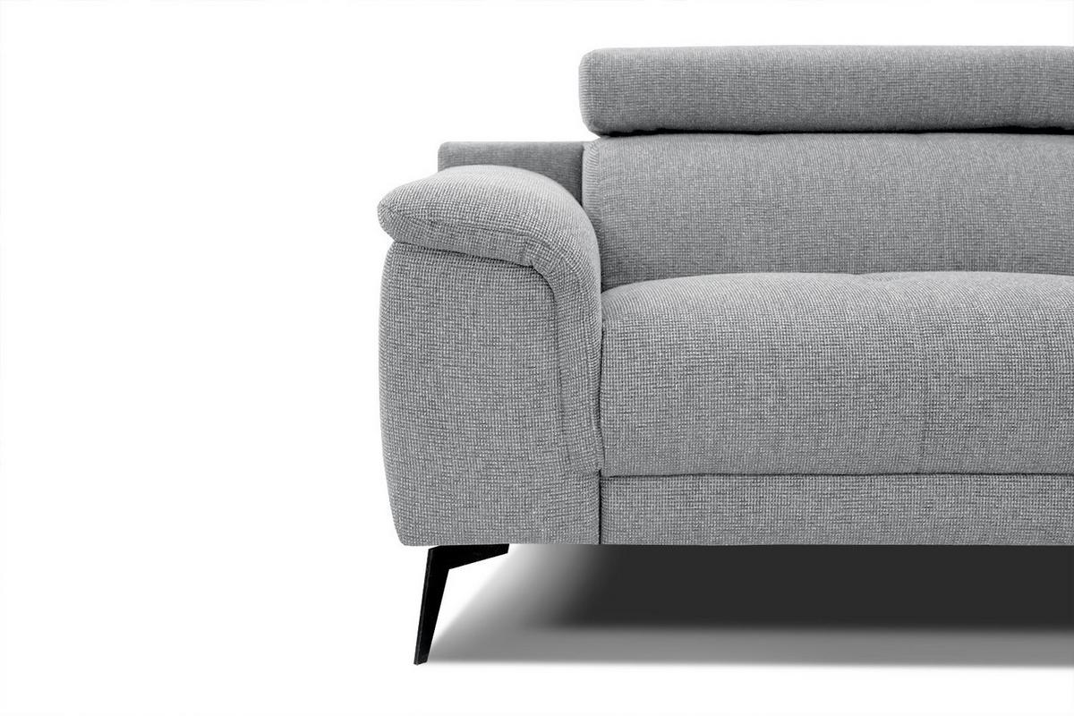 SOFA FIERO 3-Sitzer, silberfarben - Silberfarben/Schwarz, Holzwerkstoff/Textil (212/82/103cm) - Wozimo