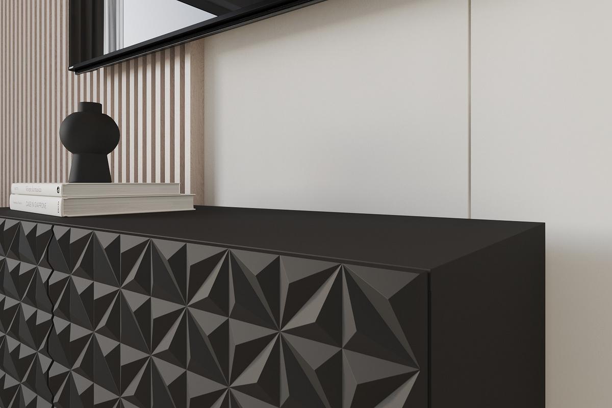 LOWBOARD VIRA-W 100x40x40 cm - Schwarz - Schwarz, Holzwerkstoff (100/40/40cm) - ALTDECOR