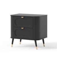 NACHTSCHRANK NOIR 60/40/61 cm Schwarz - Goldfarben/Schwarz, Holzwerkstoff/Metall (60/61/40cm) - Idohome