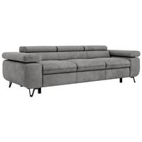 3-SITZER SOFA PETER - Hellgrau Velvet - Silberfarben/Hellgrau, Textil/Metall (262/76/99cm) - MKS