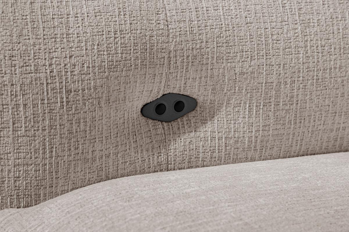 ECKSOFA SVEN 3-Sitzer, 1 Relax XL, verstellbare Kopfstützen, beige - Beige/Schwarz, Holzwerkstoff/Textil (256/163cm) - Wozimo