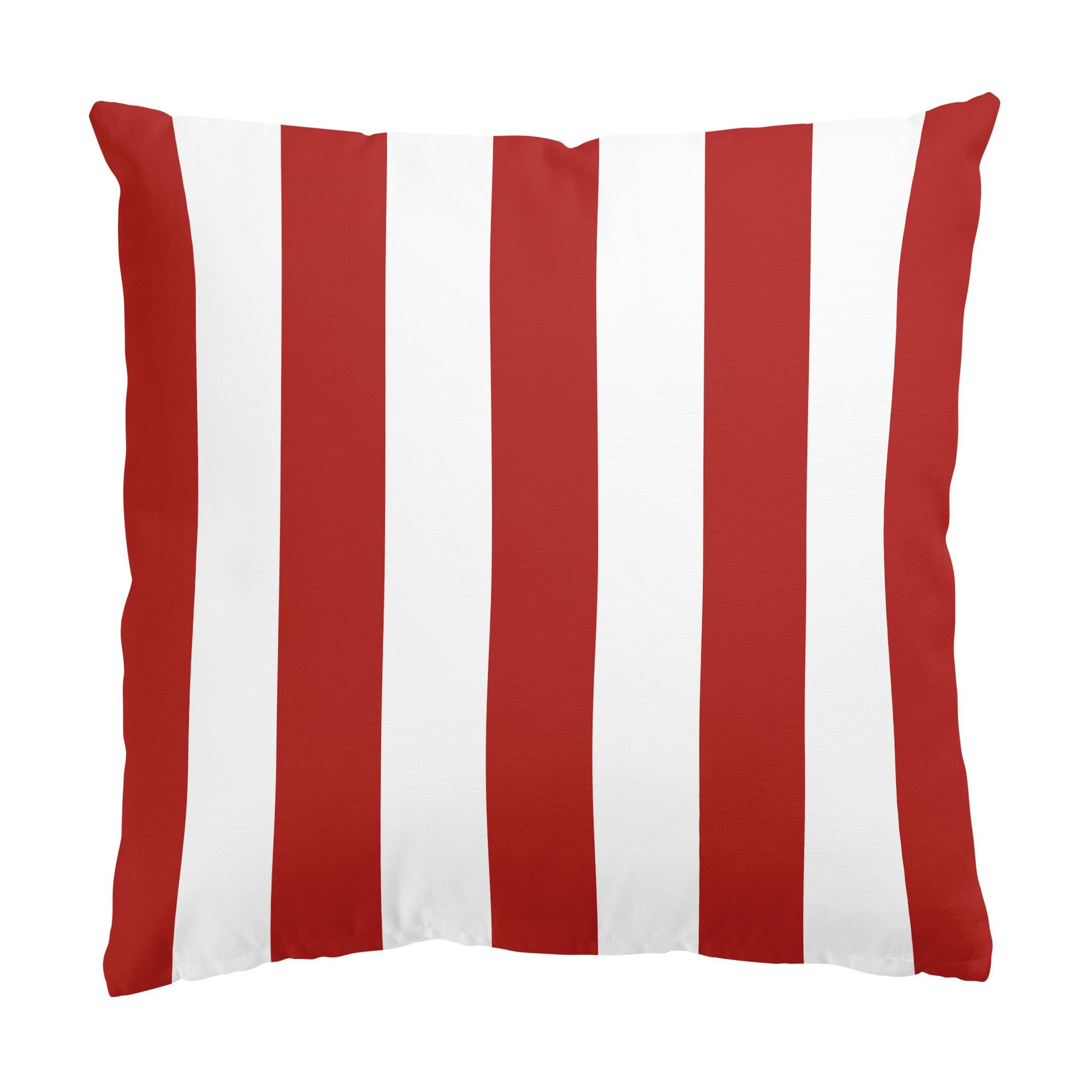 DEKOKISSEN Längsstreifen in Rot 40/40 cm - Rot, Textil (40/40/10cm) - Bilderwelten