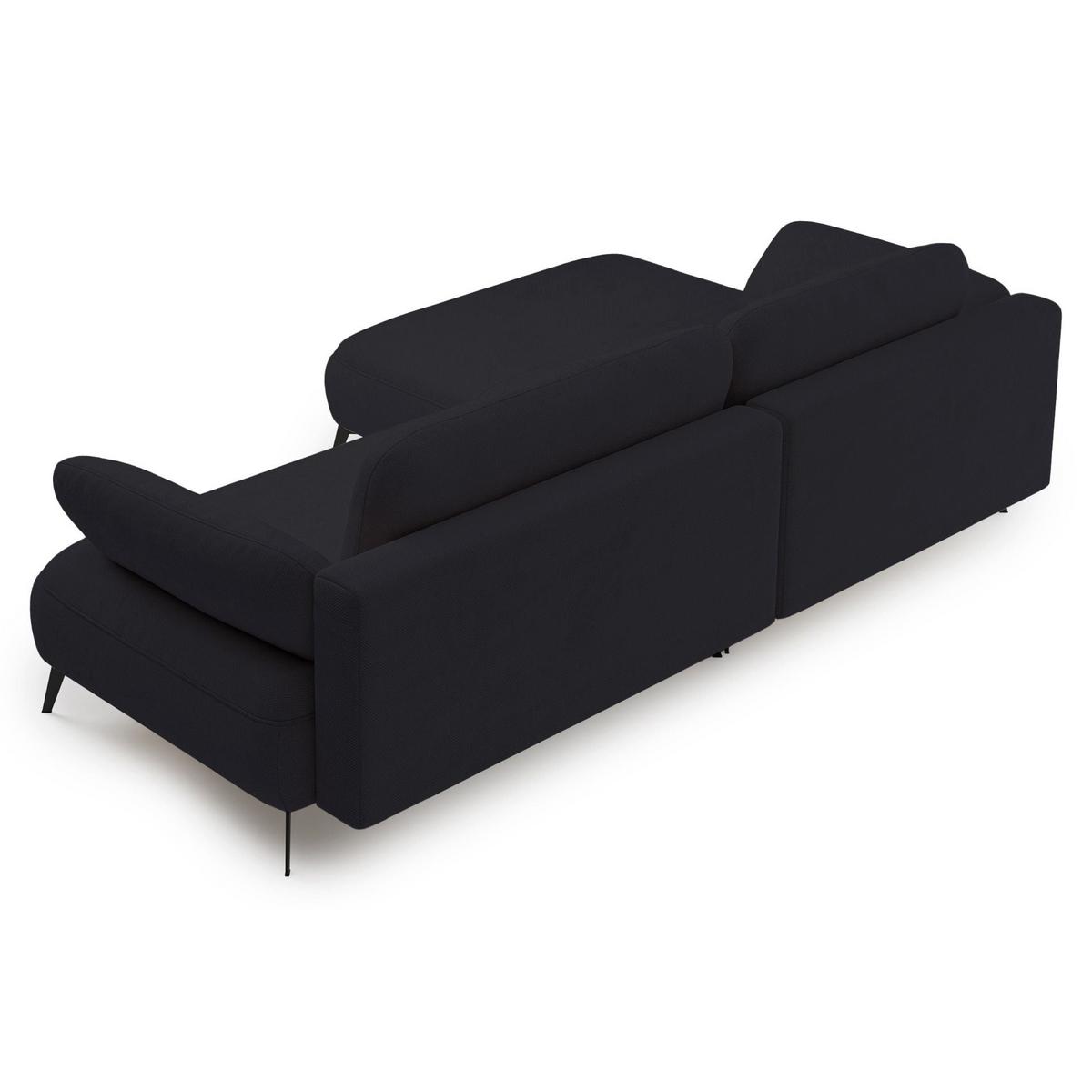 ECKSOFA Avolla Anthrazit links - Schwarz, Textil/Metall (284/186cm) - Selsey