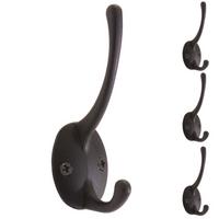 GARDEROBENHAKEN abgerundet Schwarz 4er-Set - Schwarz, Metall (3/8/4cm) - MCW