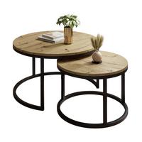 COUCHTISCH CIRI 2-in-1 Eichenholz Artisan - Schwarz, Holzwerkstoff (80/80/48cm) - Lookway