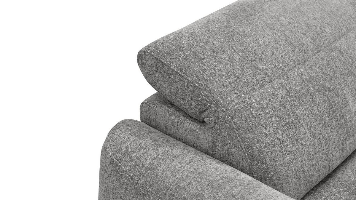 ECKSOFA NERO 4-Sitzer, platingrau - Schwarz/Grau, Holz/Textil (272/81/159cm) - Wozimo