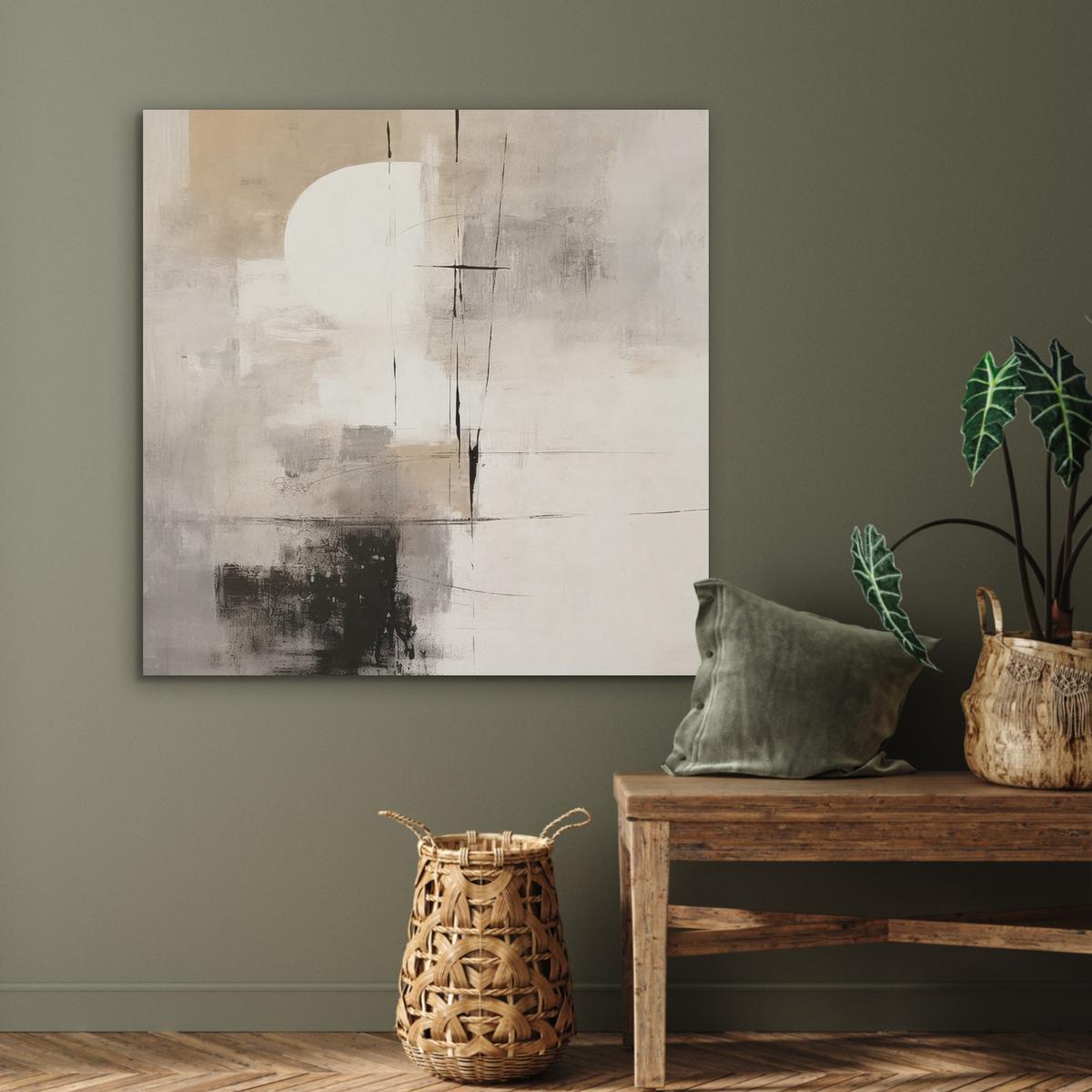 AKUSTIKBILD Abstrakt - Kunst - Grau Akustikpaneele 90x90 cm - Hellgrau, Kunststoff (90/90/0.9cm) - MuchoWow