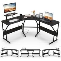 SCHREIBTISCH 91cm Schwarz - Schwarz, Holz (148/148/91cm) - COSTWAY