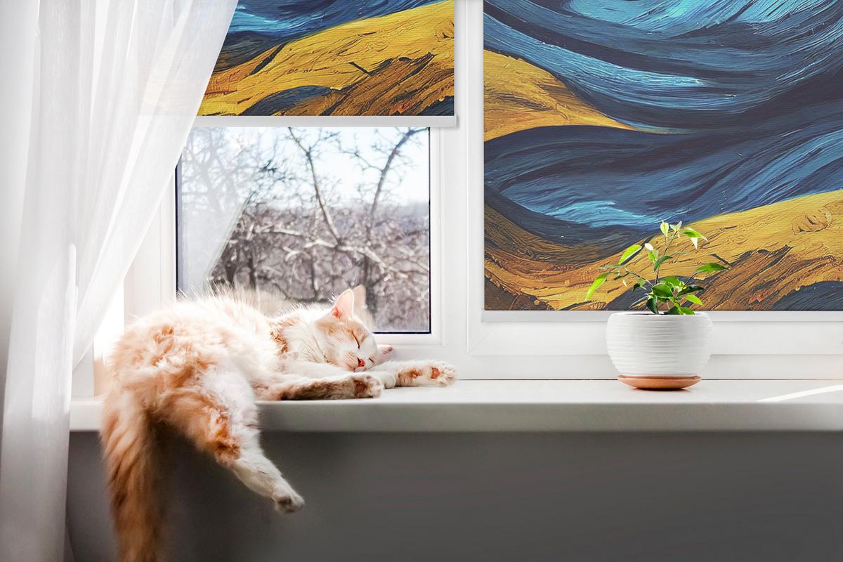 INNENROLLO - Fensterrollo - Rollo - 80x180 cm - Planeten - Dunkelblau, Kunststoff (80/180/0.5cm) - TULUP