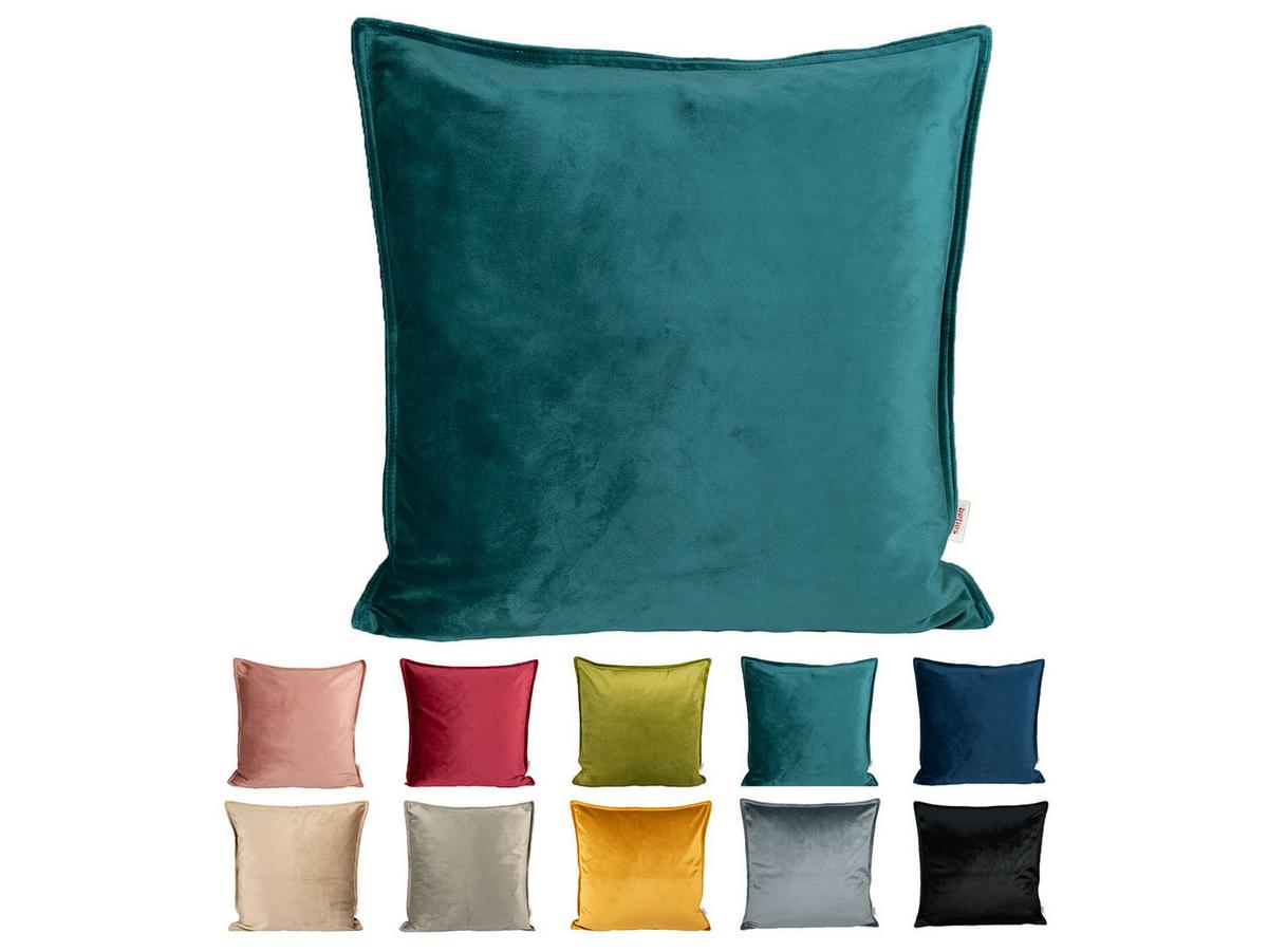 KISSENHÜLLE Samt&Sonders petrol 50/50 cm - Petrol, Textil (50/50cm) - beties Heimtextil