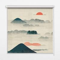 INNENROLLO - Fensterrollo - Rollo - 90x140 cm - Bemalte Berge - Braun, Kunststoff (90/140/0.5cm) - TULUP