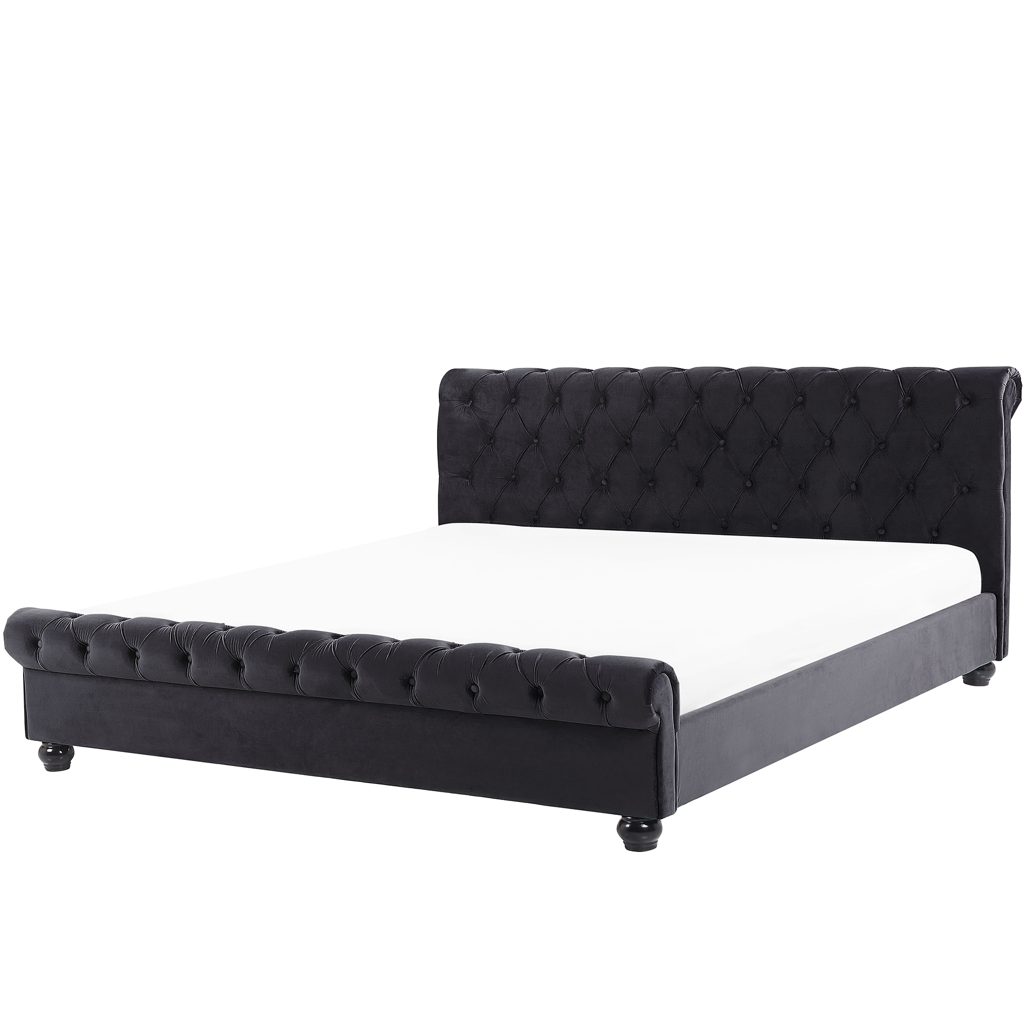 POLSTERBETT 180/200cm Schwarz Avallon - Schwarz, Textil (180/200cm) - Beliani