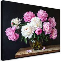 LEINWANDBILD Blumen 45x30cm - Rosa, Textil (45/30cm) - Feeby