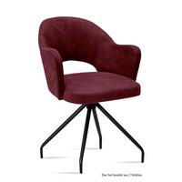 ARMLEHNSTUHL (2er-Set) Dikana 59x87x61 Schwarz/Marsala - Brombeere/Schwarz, Kunststoff (61/87/59cm) - 58aufmkessel