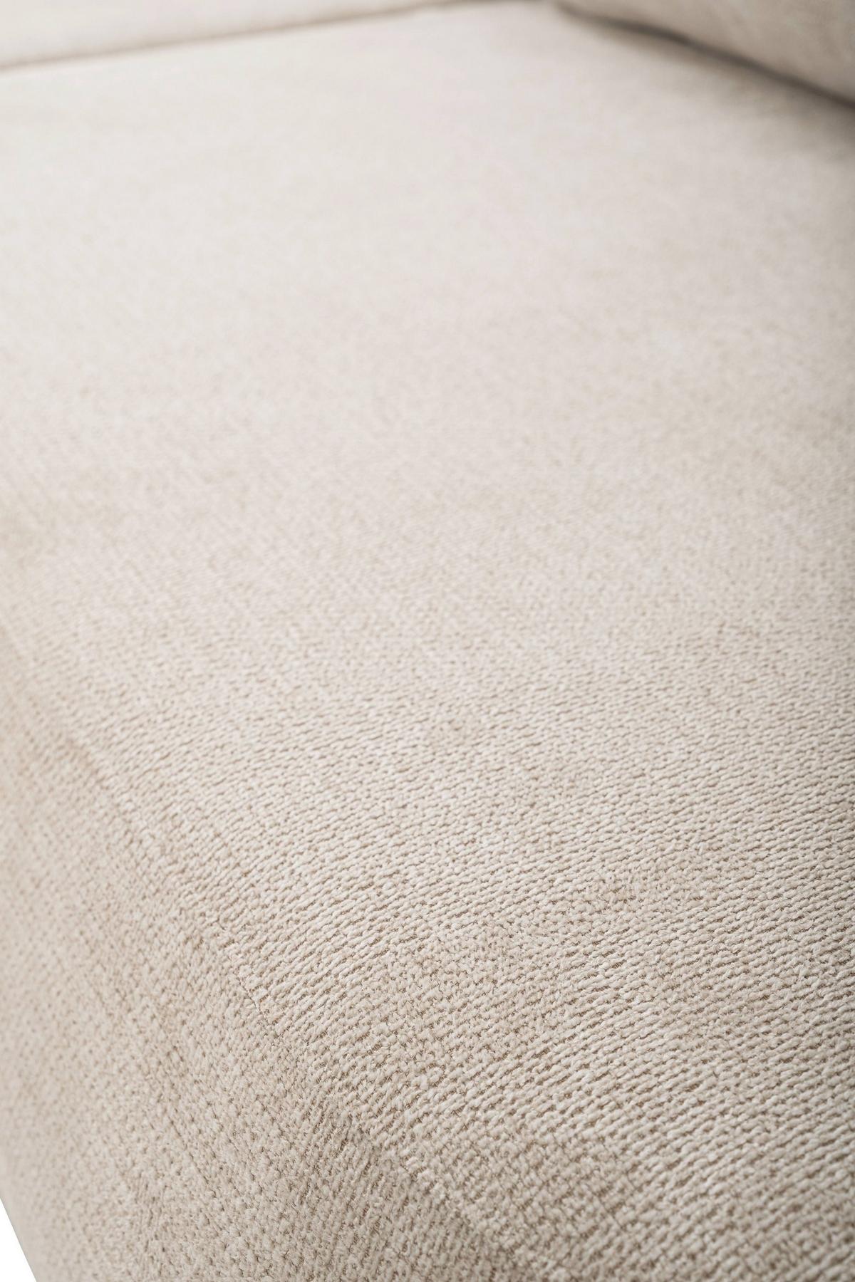 ECKSOFA AMICO L-S Creme Geflochtener Stoff mit Schlaffunktion - Creme, Holz (248/174cm) - MASSENO