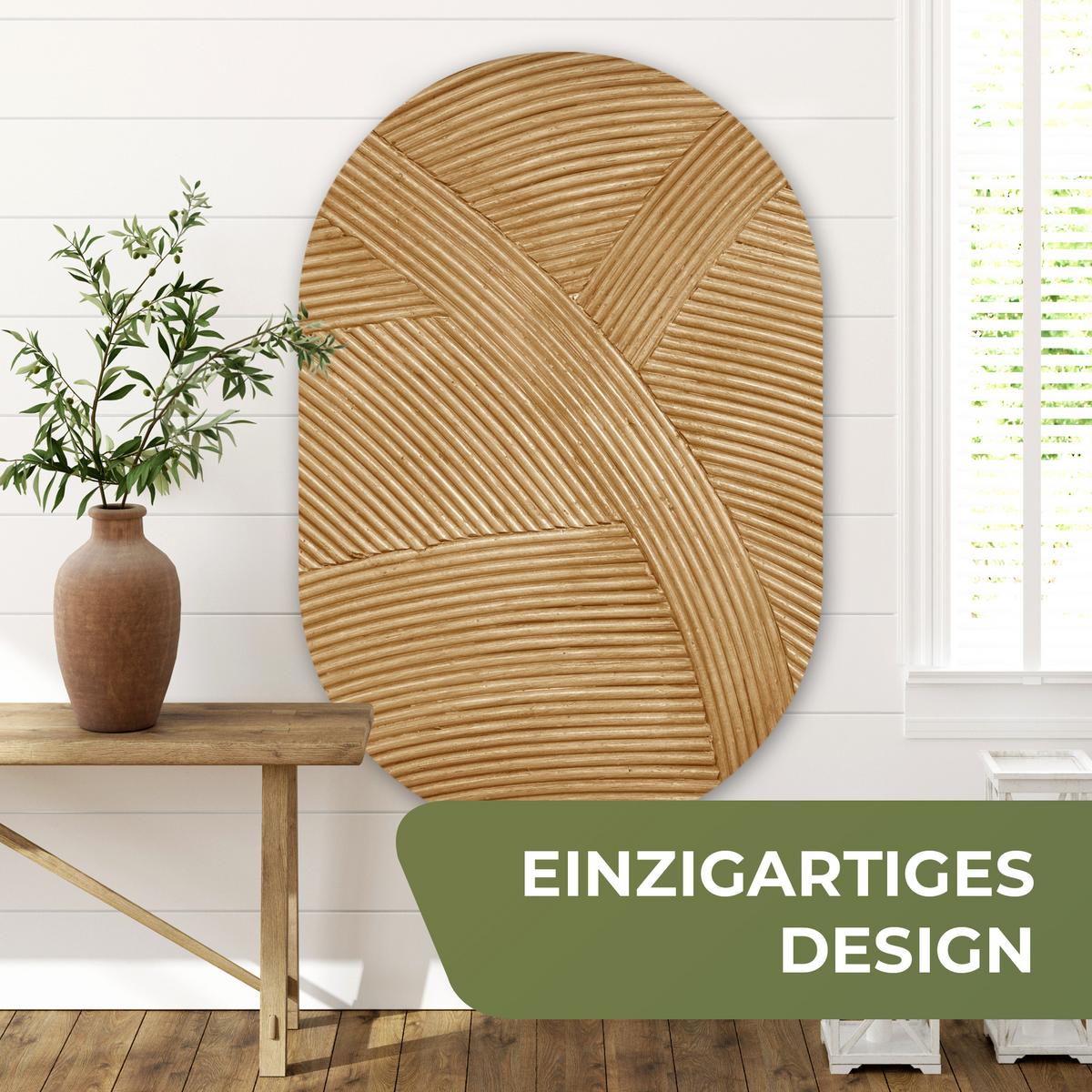 WANDBILD Struktur - Natur - Kunst - Rattan Deko Groß 80x120 cm - Naturfarben, Kunststoff (80/120cm) - MuchoWow