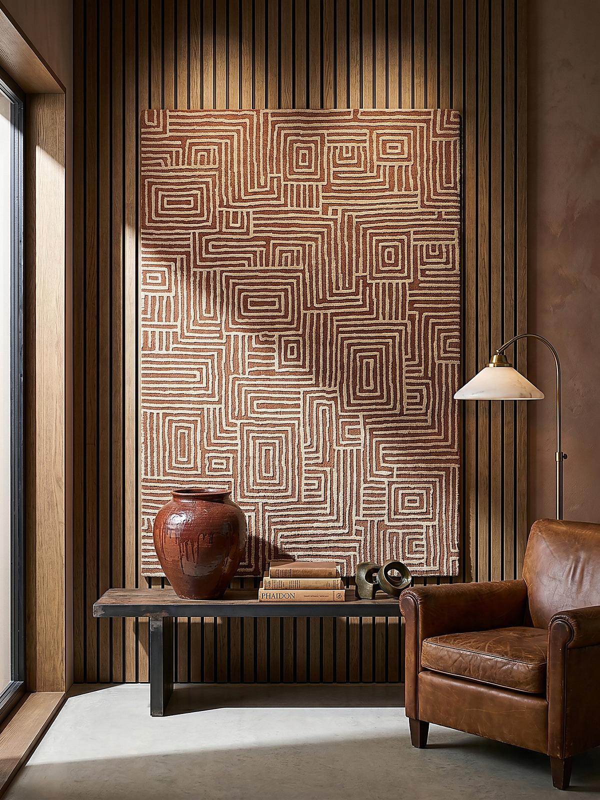 TEPPICH ARLEN, geometrisch, Terrakotta, 120 x 170 cm - Orange, Textil (170/120cm) - KADIMA DESIGN