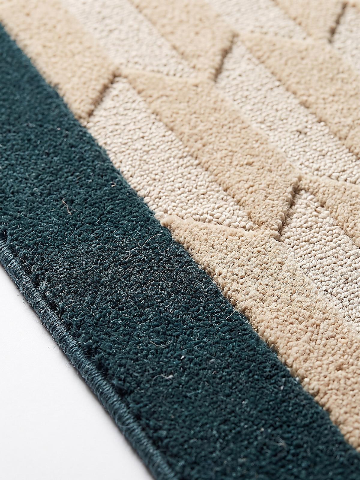 WOLLTEPPICH handgetuftet DARENT, Wabenmuster, Petrol, 160 x 230 cm - Türkis, Textil (160/230cm) - KADIMA DESIGN