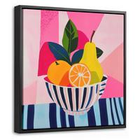 LEINWAND Bilder mit Rahmen - Obst - Abstrakter Hintergrund - Rosa - 20x20 - Pink, Textil (20/20cm) - MuchoWow