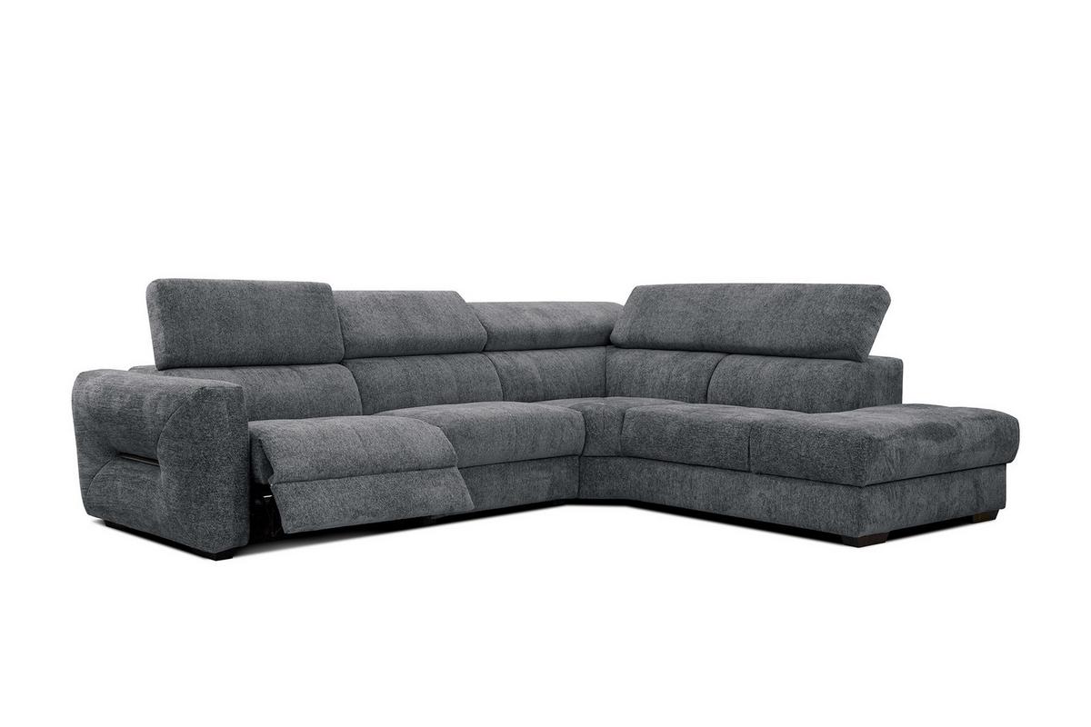 ECKSOFA CALVERA 5-Sitzer mit 1 Relaxfunktion, graphitfarben - Graphitfarben, Holzwerkstoff/Textil (297/239cm) - Wozimo