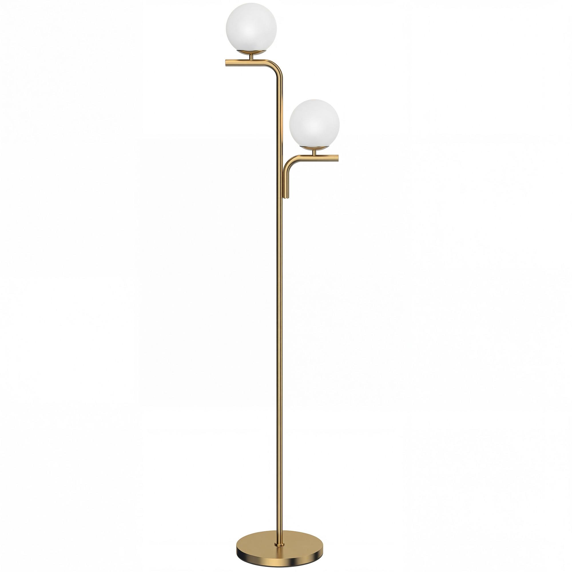STEHLAMPE Stahl Glas Gold - Goldfarben, Metall (33/28/170cm) - HOMCOM