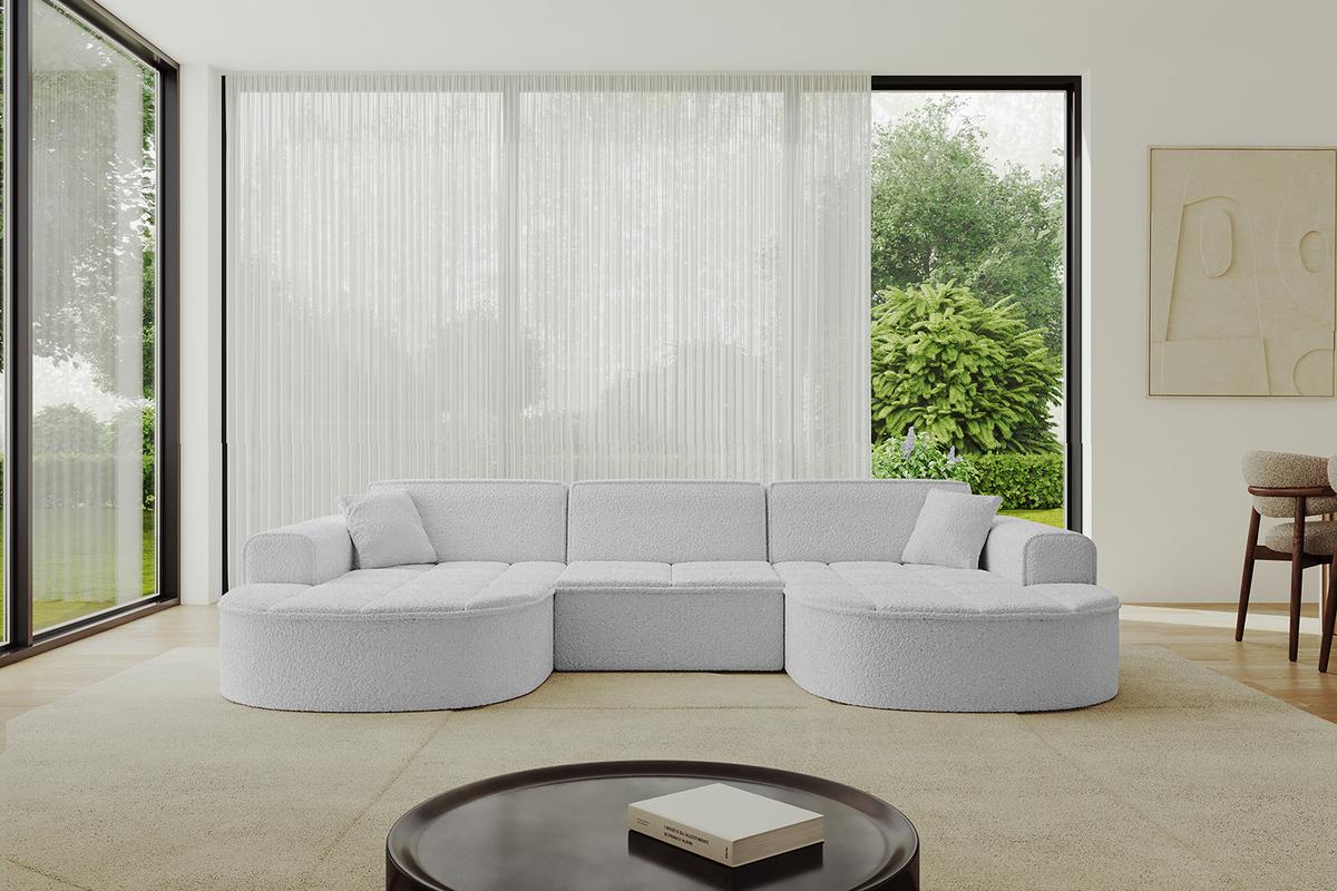 WOHNLANDSCHAFT TARO-U1 - 303x171x79,5 cm Hellgrau - Hellgrau, Holzwerkstoff/Textil (303/79.5/171cm) - ALTDECOR