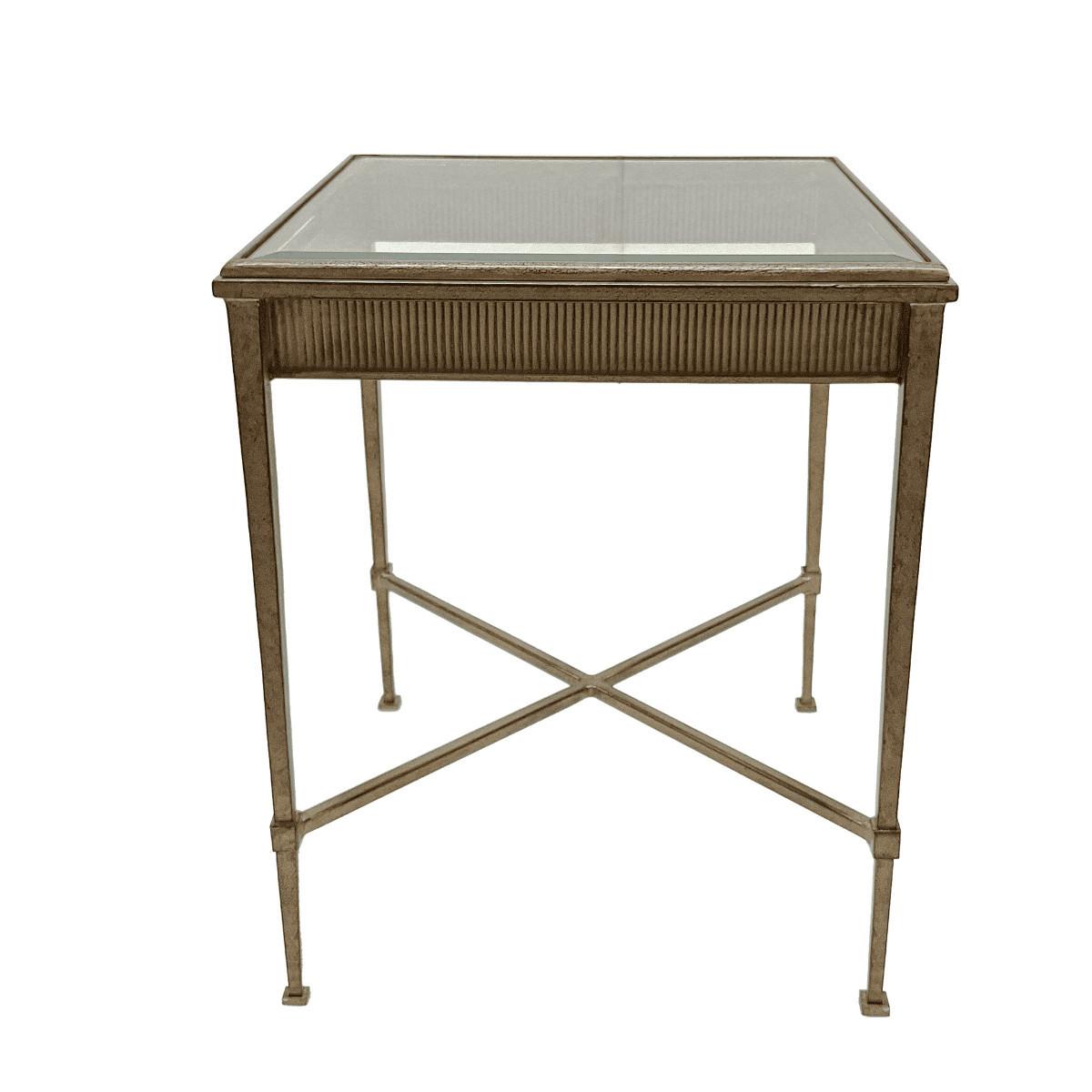 BEISTELLTISCH mit profiliertem Zierband L45 cm - ANTOINETTE - Goldfarben, Metall (45/45/56cm) - Signature