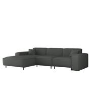 ECKSOFA Gloria In Artico - Anthrazit, Holzwerkstoff/Textil (165/266cm) - Fun Möbel