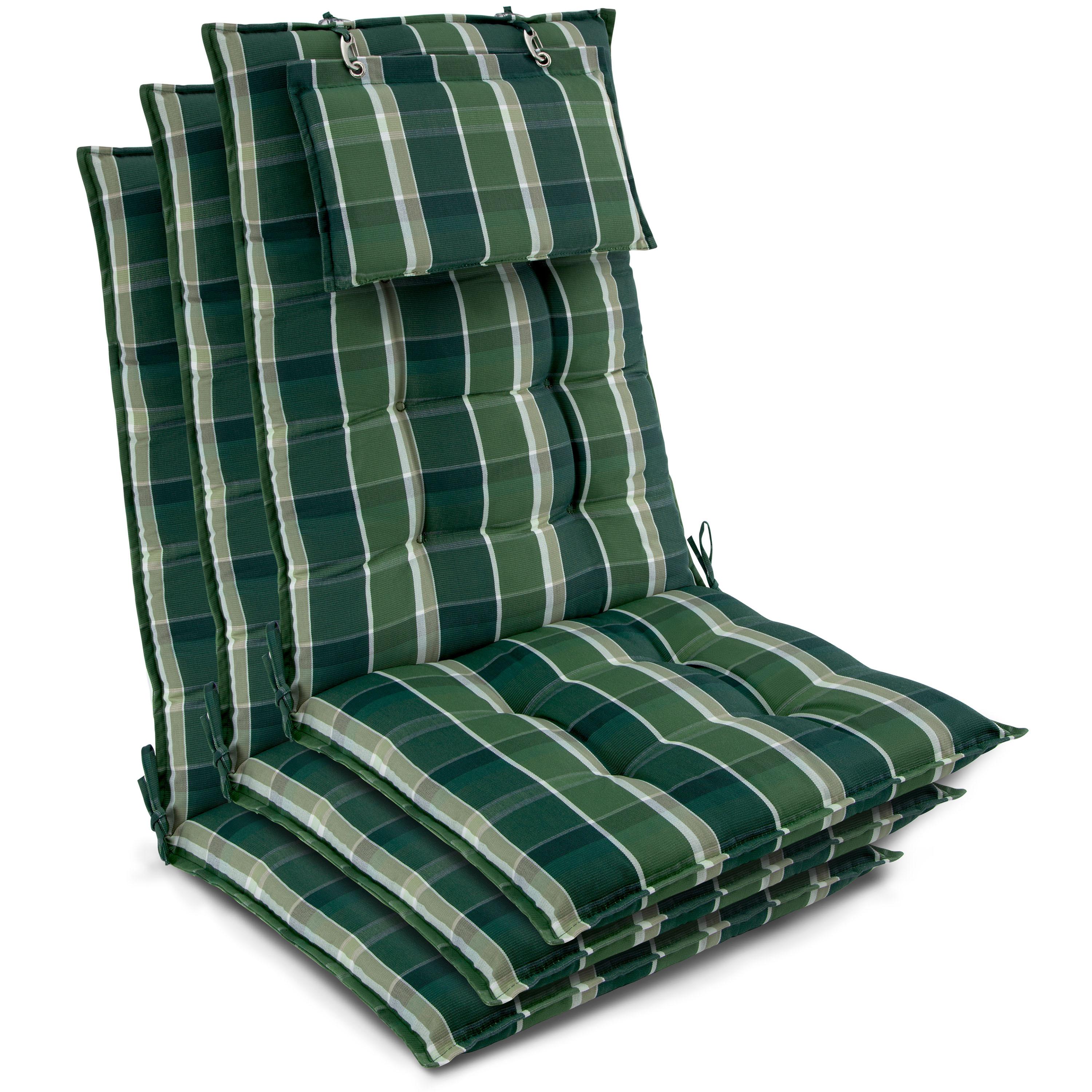 HOCHLEHNER Sun-HL 119x50x8cm Grün-Kariert (3tlg) - Dunkelgrün, Textil (50/120cm) - Beautissu 