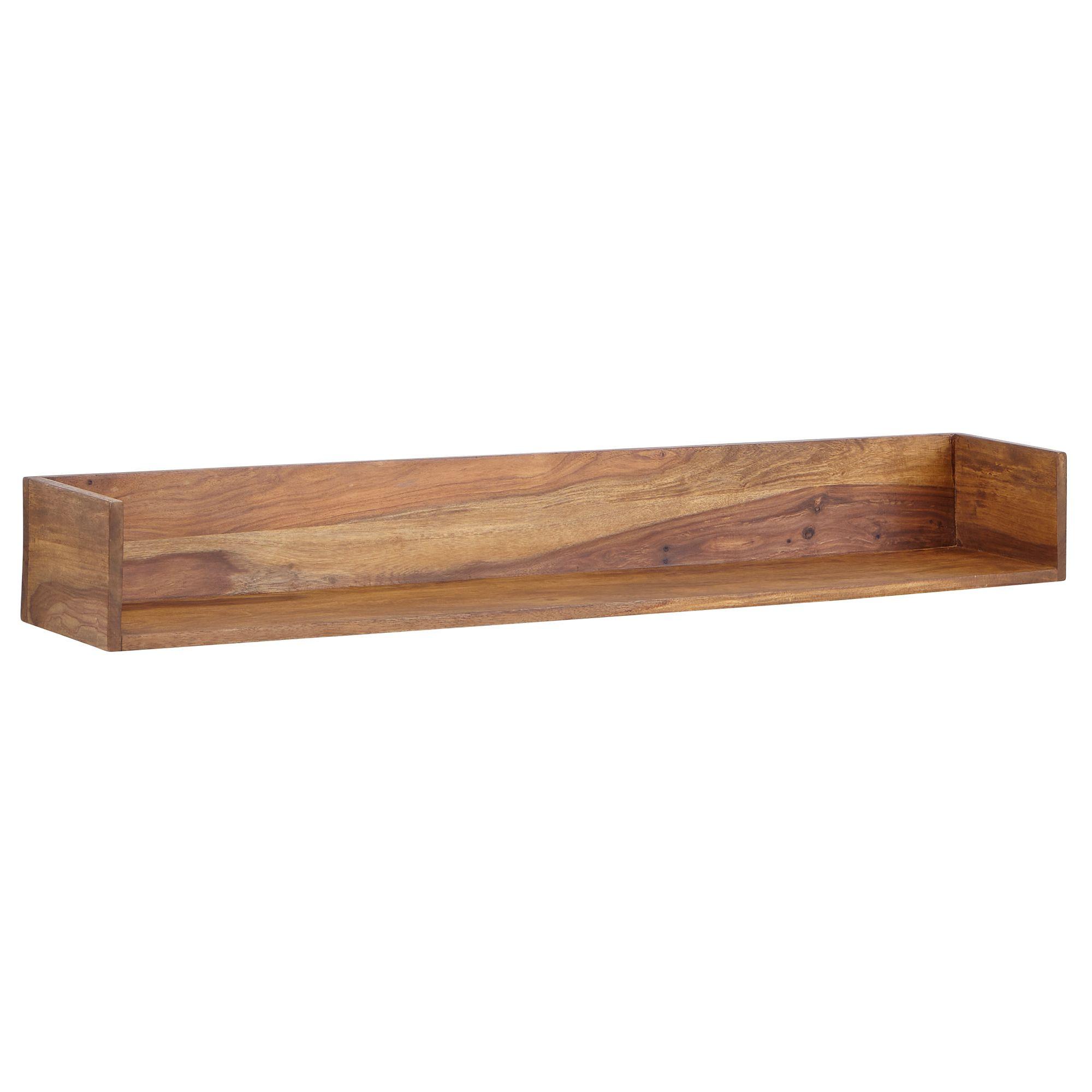 WANDREGAL Massivholz Modern Stil 120x15x20 cm Groß Schwebend - Braun, Holz (120/15/20cm) - KADIMA DESIGN