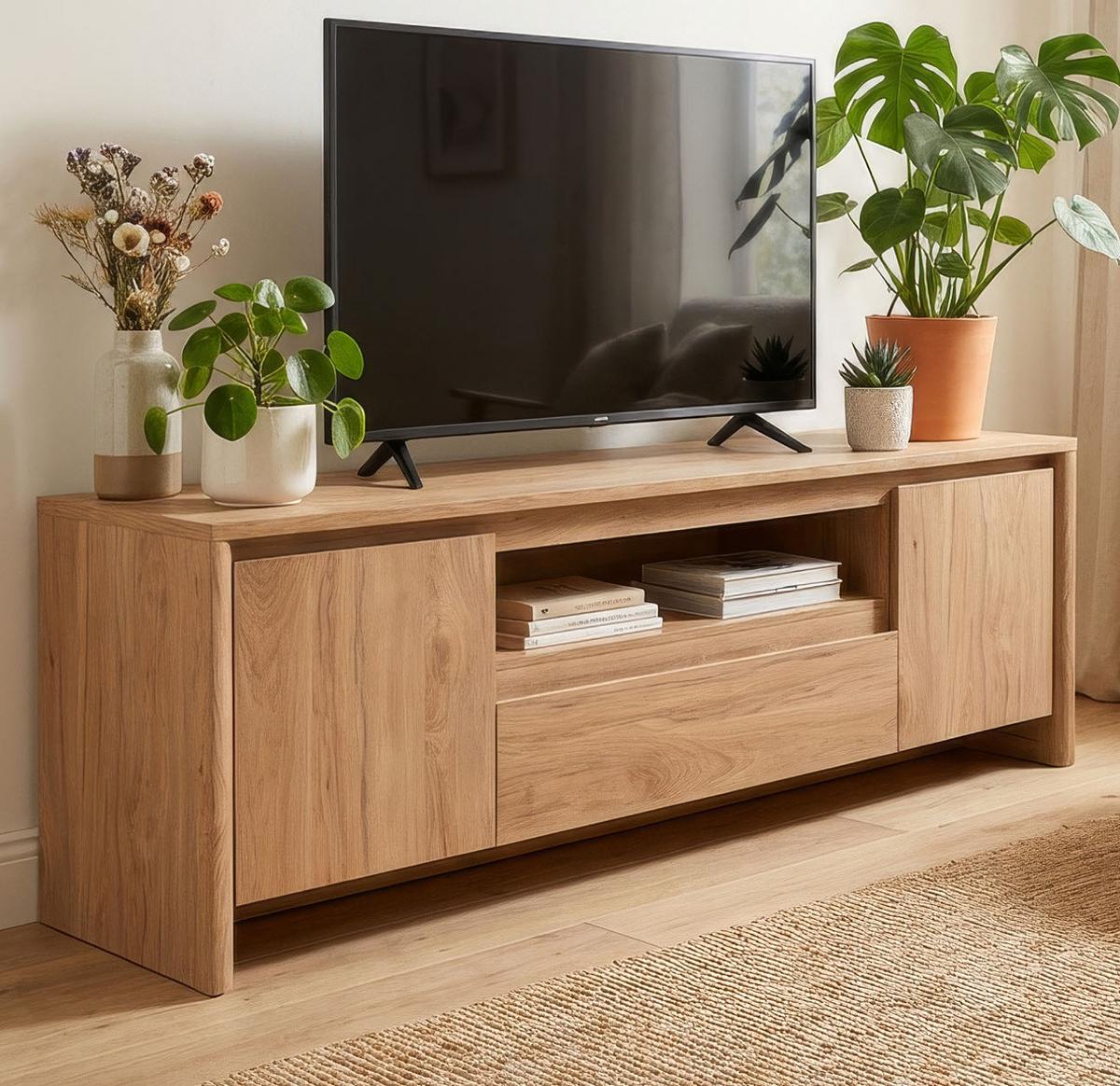 TV-LOWBOARD Hickory Walnuss 164 x 59 cm, TV Unterteil in modernem Design - Walnussfarben, Holzwerkstoff (163.5/59/40cm) - Furn.Design