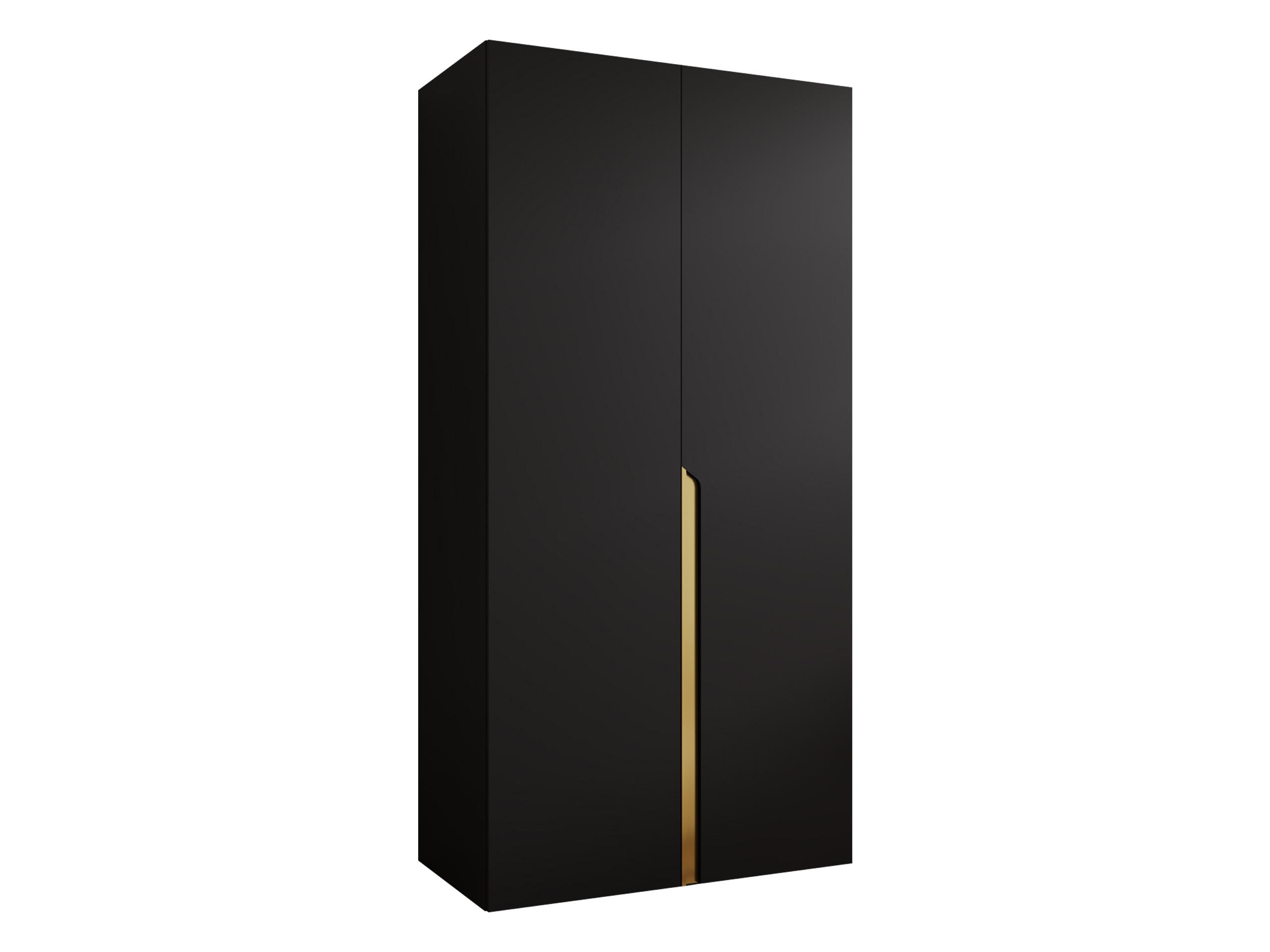 DREHTÜRENSCHRANK Mila I 100 - Goldfarben/Schwarz, Holzwerkstoff/Kunststoff (100/202/52cm) - MIRJAN24