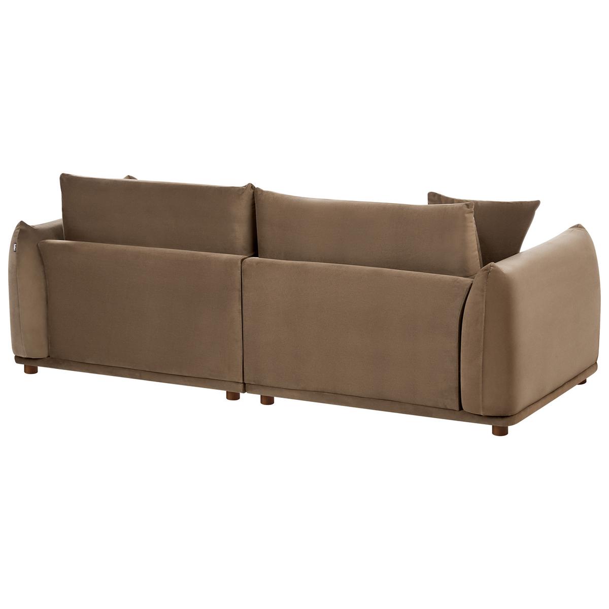 3-SITZER-SOFA Samtstoff Braun Jubek - Braun, Textil (214/81/104cm) - Beliani