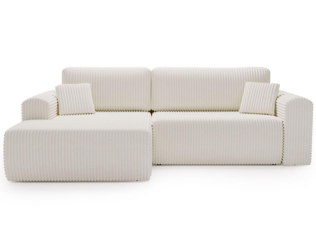 ECKSOFA Belvio Creme Links - Creme/Schwarz, Holz/Textil (257/177cm) - Graingold