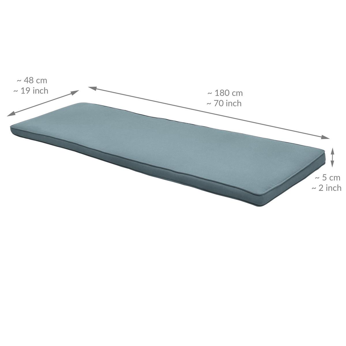 BANKAUFLAGE Loft BK 180x48x5cm Taubenblau - Blaugrau, Textil (48/180cm) - Beautissu 