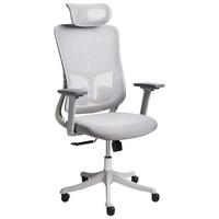 BÜROSTUHL Grau Partner - Grau, Textil (50/117/66cm) - Beliani