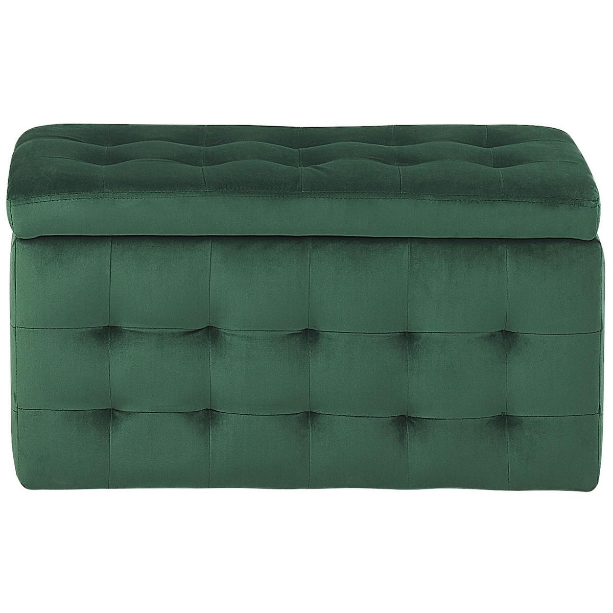 TRUHENBANK Michigan 42/72/40 cm - Waldgrün, Textil (72/40/42cm) - Beliani