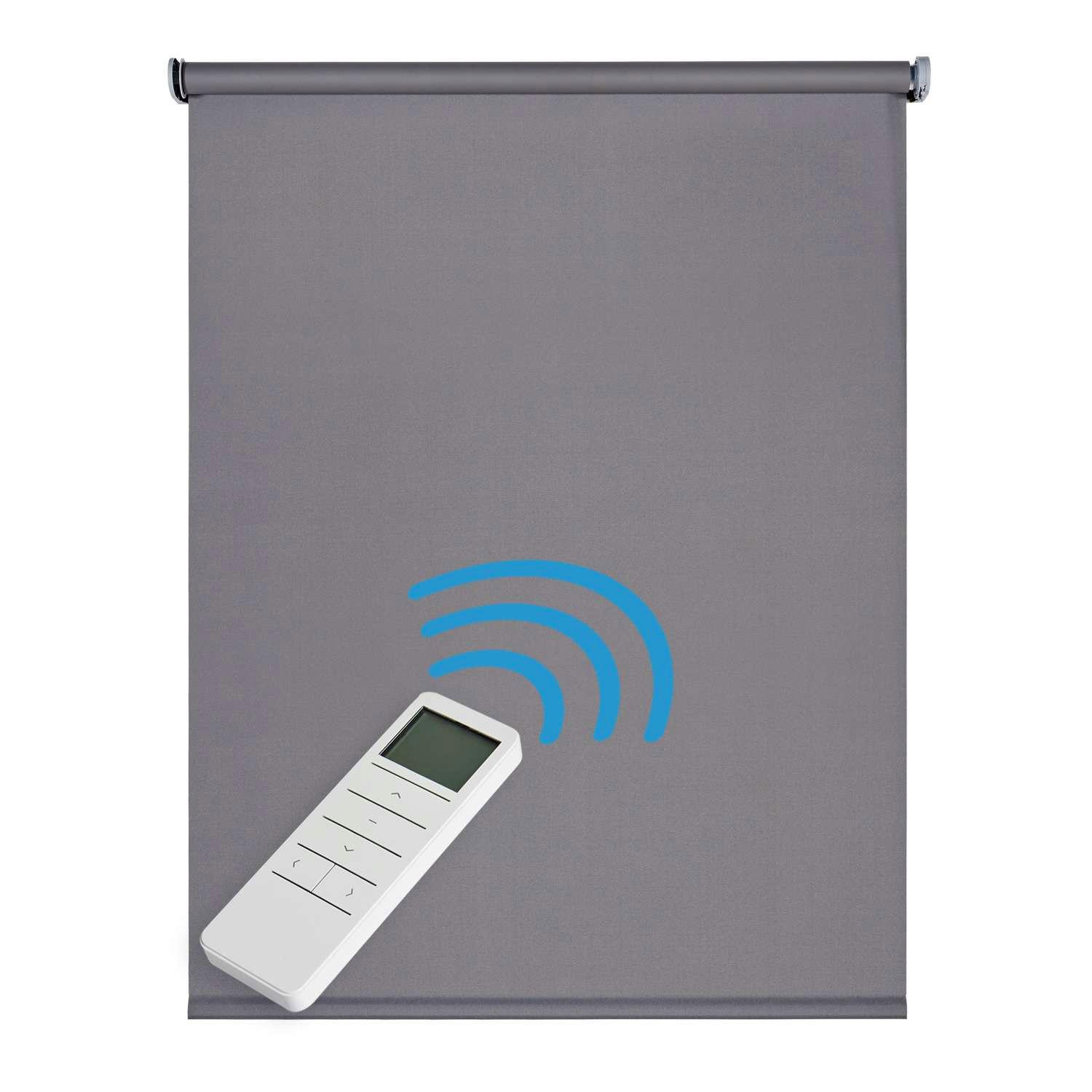 VERDUNKELUNGSROLLO motorisierte Grau 180x250 cm - Grau, Kunststoff (180/250cm) - STORESDECO