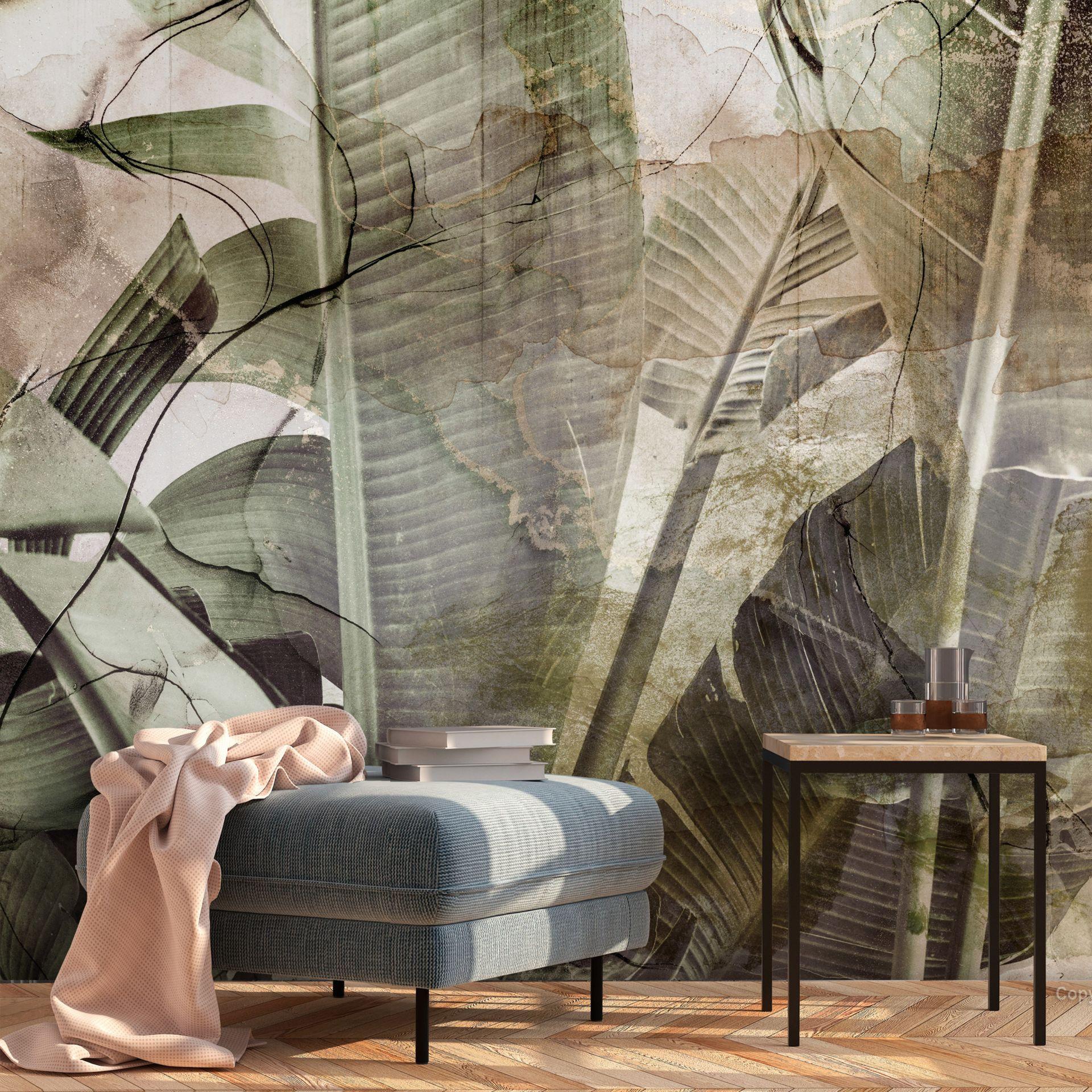 SELBSTKLEBENDE FOTOTAPETE 196/140 cm - Braun/Grün, Kunststoff/Textil (196/1cm) - KUNSTLOFT