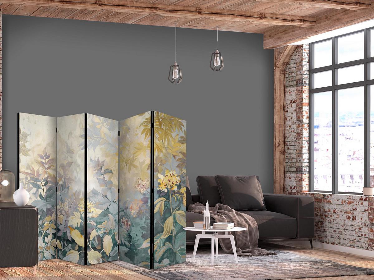 PARAVENT 5-tlg 225x172 cm Wiese mit Wildblumen - Multicolor, Holz/Textil (225/172/3cm) - Muralo