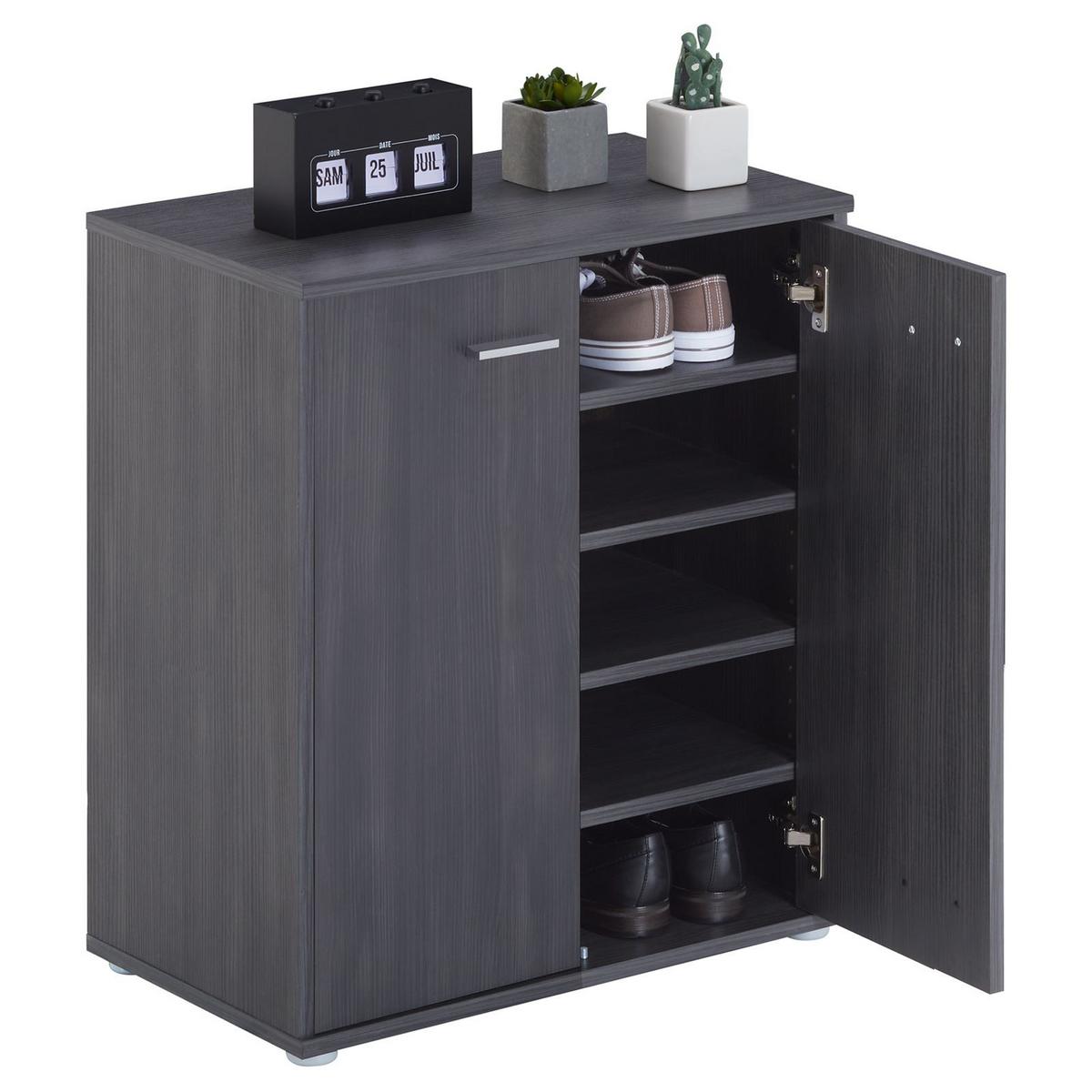 SCHUHSCHRANK LENNIS Esche grau - Eschefarben, Holzwerkstoff (60/70/35cm) - CARO-Möbel