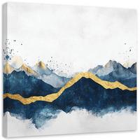 LEINWANDBILD Abstraktes Goldblau Modern 60x60cm - Blau, Textil (60/60cm) - Feeby
