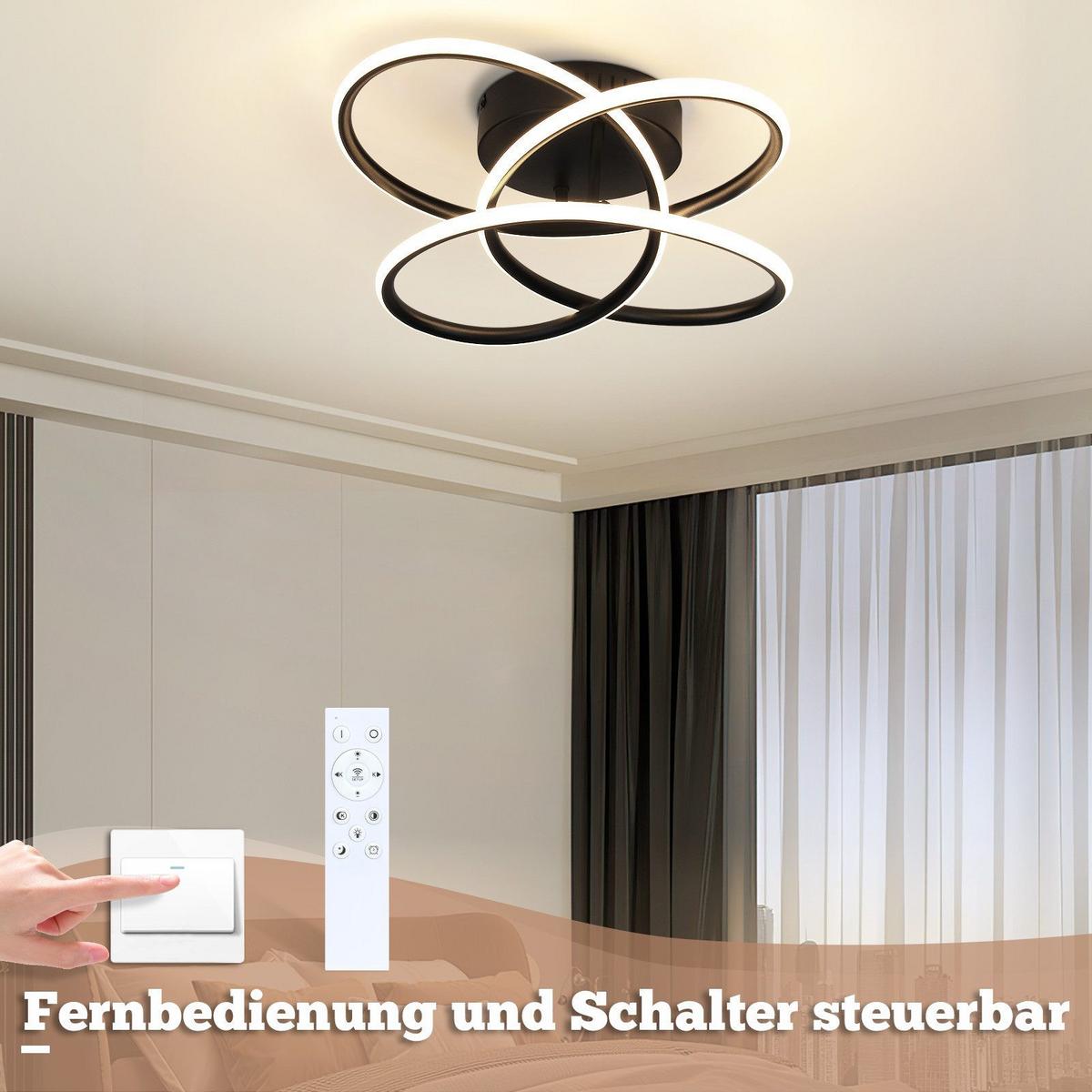 LED-DECKENLEUCHTE Mackerley 33/36/14cm - Schwarz, Metall (36/33/14cm) - Nettlife