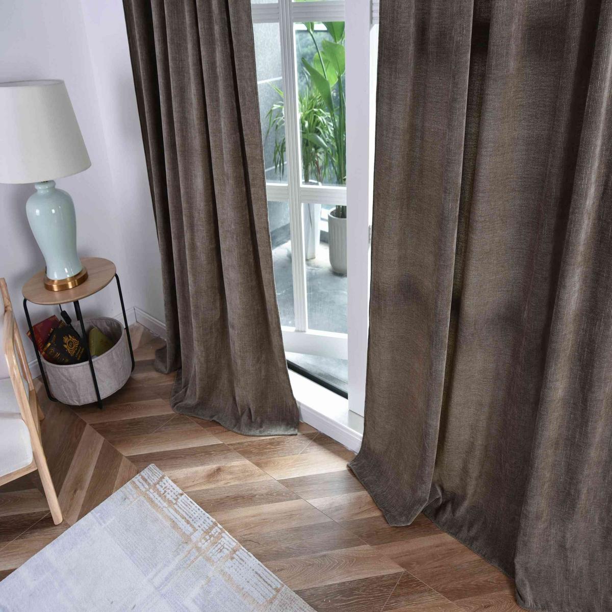 VORHANG 2ER SET HAVANNA HxB 245x135 cm Oliv Gold - Olivgrün, Textil (135/245cm) - Gardinenbox