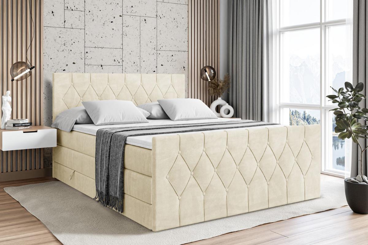 BOXSPRINGBETT VELANTO-Z KING - 180 x 200 - H3/H4 - Beige - Beige, Holzwerkstoff (180/200cm) - ALTDECOR