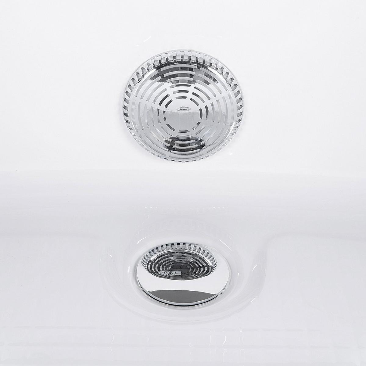 WHIRLPOOL-BADEWANNE mit LED 155x214x60 cm weiß Martinica - Weiß, Kunststoff (155/60/214cm) - Beliani