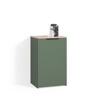 KOMMODE Piave Grün mit Regal - Grün, Holzwerkstoff (50/80/40cm) - Livinity®