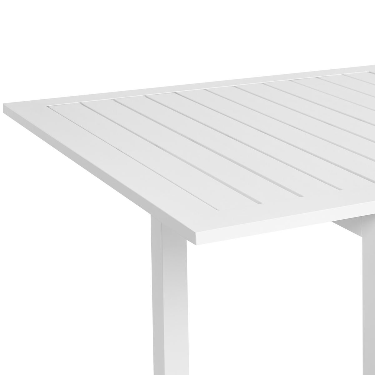 GARTENTISCH 180-240/90 cm Kunststoff Weiß Skaloma - Weiß, Metall (180/90/74cm) - Beliani