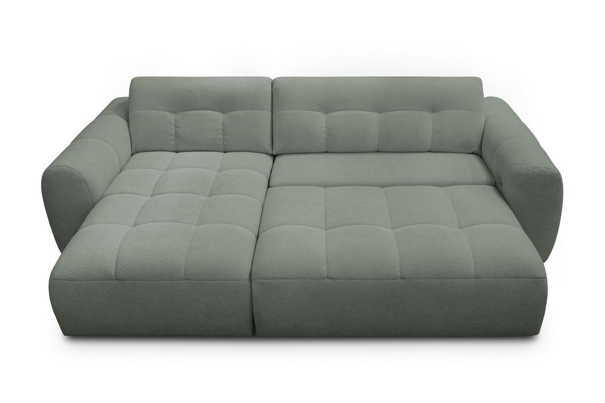 ECKSOFA LUMERO 4-Sitzer LINKS, olive - Schwarz/Olivgrün, Holz/Textil (275/166cm) - Courtois Laville